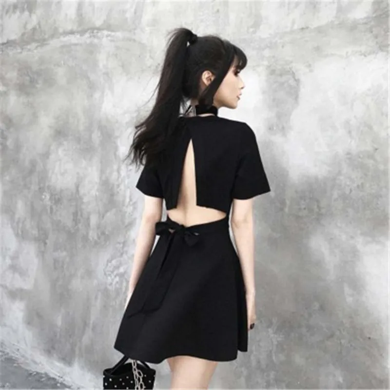 Fashion New Womens Dress Black One Piece Backless V Neck Cross Straps A Line Dress Wemen Clothes Travel Dress
Fashion New Womens Dress Black One Piece Backless V Neck Cross Straps A Line Dress Wemen Clothes Travel Dress