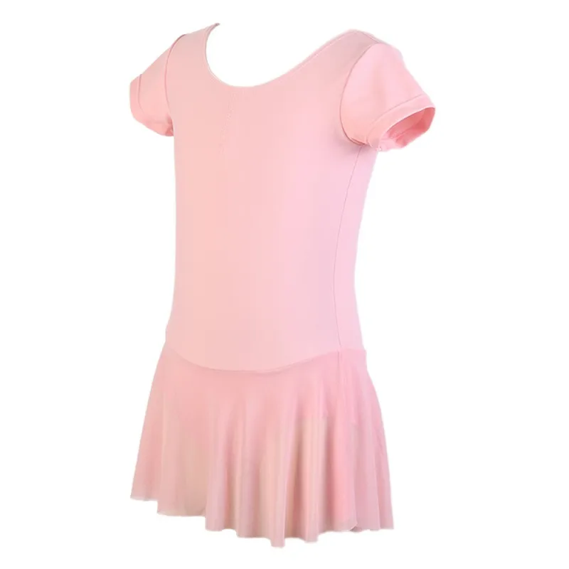 

Children's Girls Concise Round Collar High-elastic Ballet Dancewear Fitness Body Building Dress Gymnastics Clothes