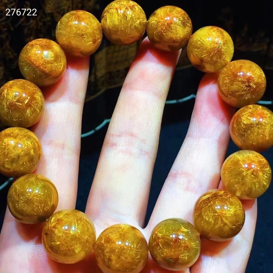 Natural Gold Rutilated Quartz Sun Flower Bracelet Brazil Clear Round Beads 14mm Women Men Beads Wealthy Rutilated AAAAAAA
Natural Gold Rutilated Quartz Sun Flower Bracelet Brazil Clear Round Beads 14mm Women Men Beads Wealthy Rutilated AAAAAAA