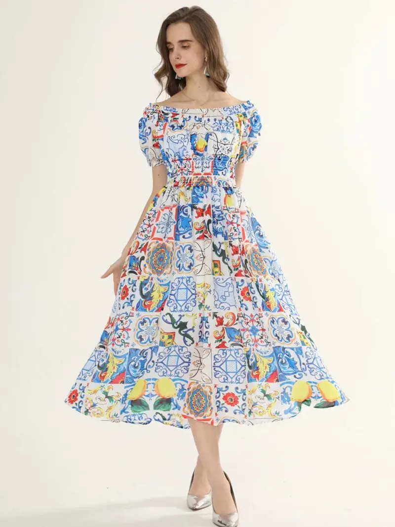 Summer Fashion Designer Plus size Dress Women's elastic Waist Flower Print holidays Party Beautiful Midi Dress strapless dress
Summer Fashion Designer Plus size Dress Women's elastic Waist Flower Print holidays Party Beautiful Midi Dress strapless dress