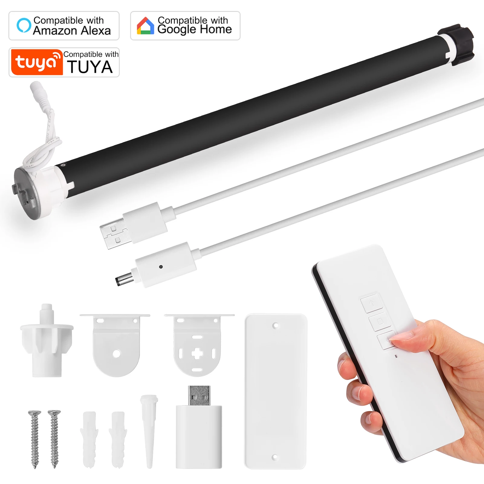 Tuya WiFi Intelligent Rechargable Curtain Motor for 38mm Tube Intelligent Electric Curtain Motors Remote-Control APP Control
Tuya WiFi Intelligent Rechargable Curtain Motor for 38mm Tube Intelligent Electric Curtain Motors Remote-Control APP Control