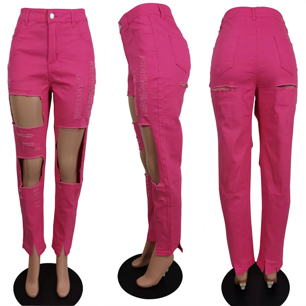 S-4XL Yellow Red Casual Skinny Ripped Jeans for Women Autumn High Waisted Plus Size Denim Pant Streetwear Elastic Hollow Trouser
S-4XL Yellow Red Casual Skinny Ripped Jeans for Women Autumn High Waisted Plus Size Denim Pant Streetwear Elastic Hollow Trouser