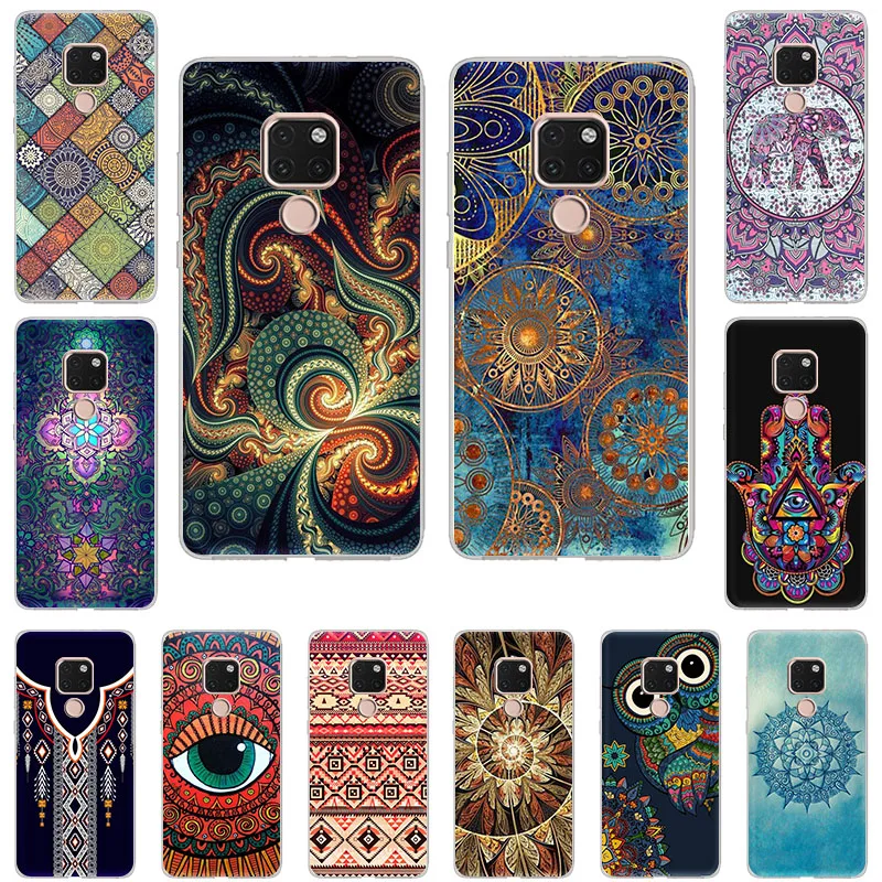 Мягкий силиконовый чехол Мандала для телефона Huawei Mate30 Mate20 Pro Mate10 lite Y9 Y7 Y62018 Y5 Y3 2019