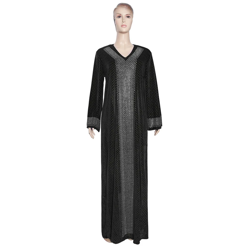 Female Apparel Muslim V-neck flared sleeve heavy industry hot diamond velvet gown gown
Female Apparel Muslim V-neck flared sleeve heavy industry hot diamond velvet gown gown