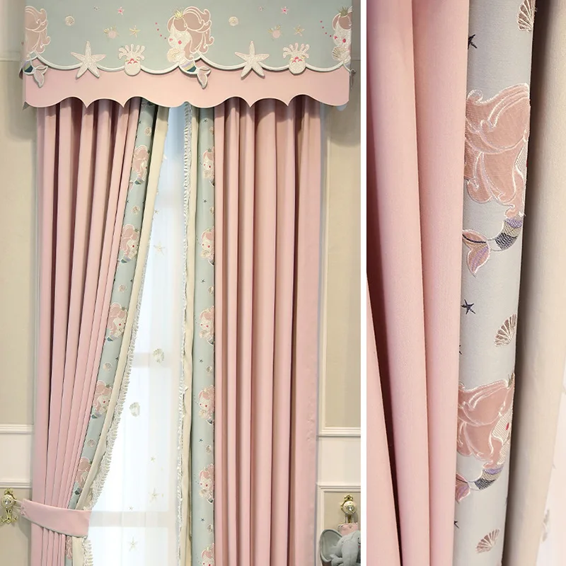 New Mermaid Lace Pink Girl Princess Style Cartoon Children's Room Custom Blackout Curtain Curtain for Living Dining Room Bedroom
New Mermaid Lace Pink Girl Princess Style Cartoon Children's Room Custom Blackout Curtain Curtain for Living Dining Room Bedroom