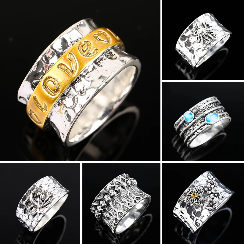 Rings for Men Punk Gothic Silver Plated Engraved Bird Octopus Flower Chunky Finger Ring Women Vintage Personality Jewelry Gift
Rings for Men Punk Gothic Silver Plated Engraved Bird Octopus Flower Chunky Finger Ring Women Vintage Personality Jewelry Gift