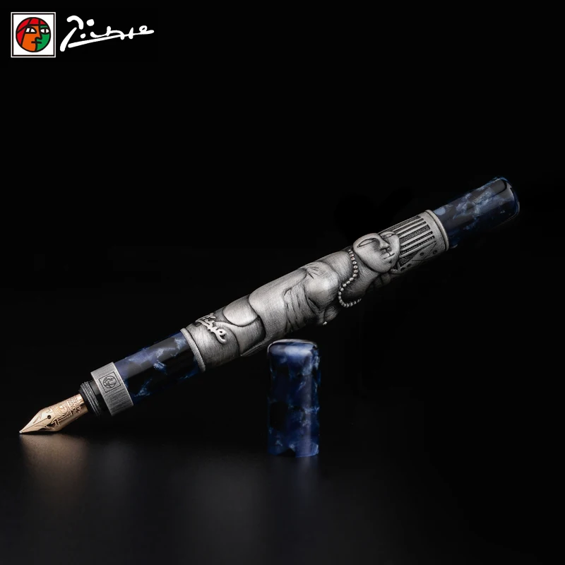 

Pimio 14K Gold Fountain Pen High-End Luxury 0.5MM Business Writing Pens For School Office Conference Caneta With Gift Box