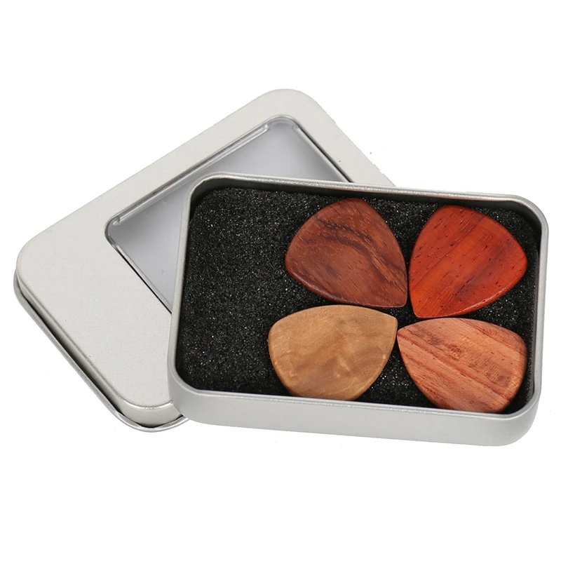 4Pcs Wooden Guitar Picks + 1Pcs Storage Box Case Plectrums Picks Set for Guitar Bass Ukulele Banjo Accessories 
4Pcs Wooden Guitar Picks + 1Pcs Storage Box Case Plectrums Picks Set for Guitar Bass Ukulele Banjo Accessories