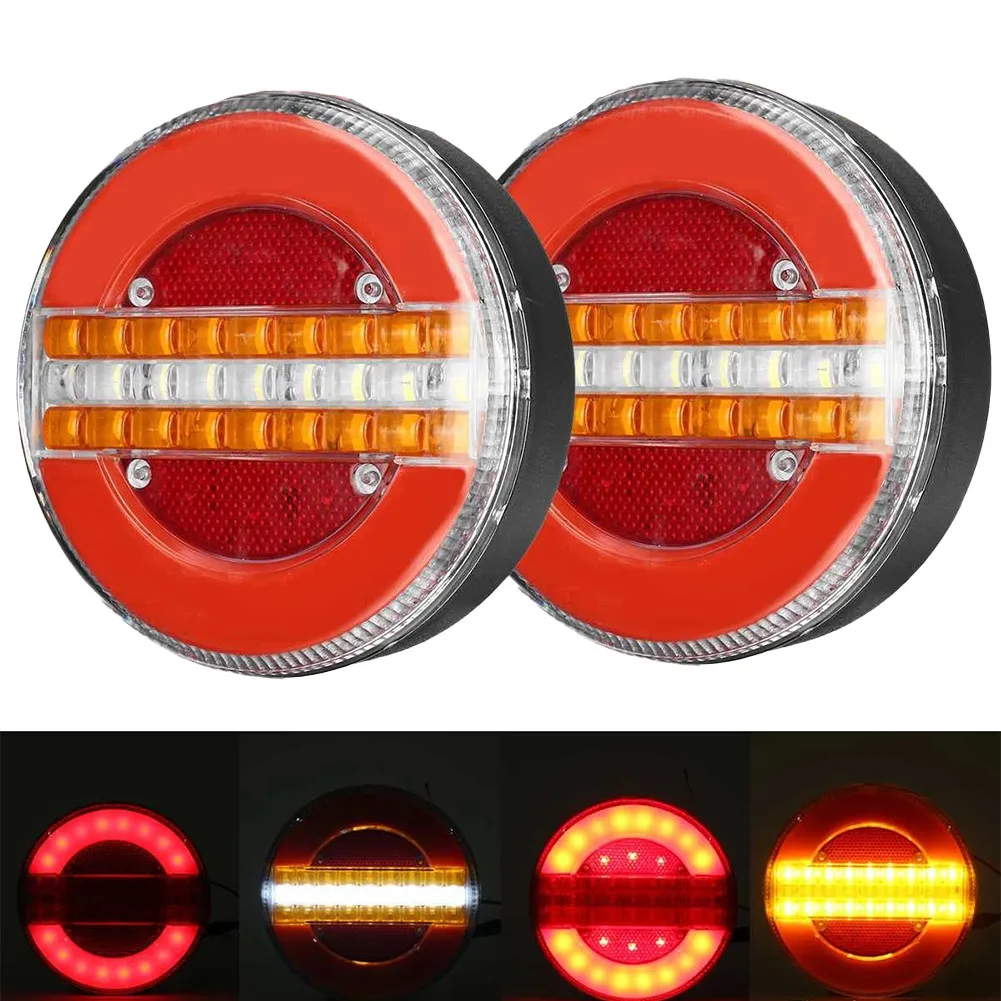1 Pair Universal Truck Brake Lights LED Trailer Tail Lamps 24V Running Water Bread Light Replacement Accessories
1 Pair Universal Truck Brake Lights LED Trailer Tail Lamps 24V Running Water Bread Light Replacement Accessories