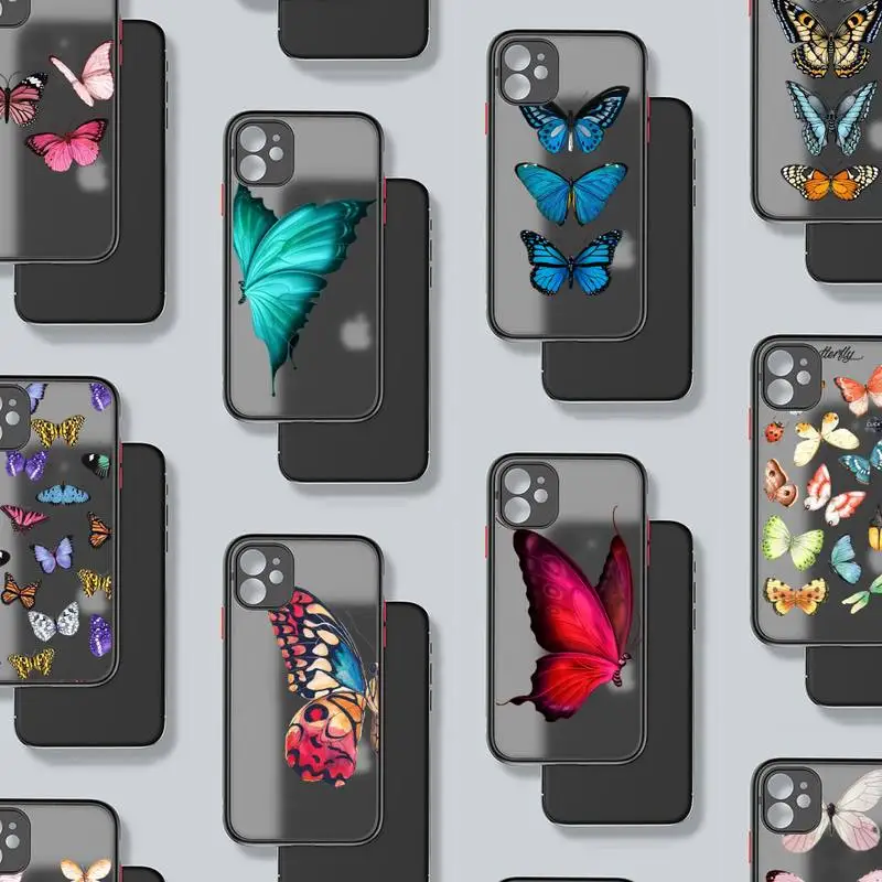 butterfly Phone Case For iphone 12 11 8 7 plus mini x xs xr pro max matte transparent cover
butterfly Phone Case For iphone 12 11 8 7 plus mini x xs xr pro max matte transparent cover