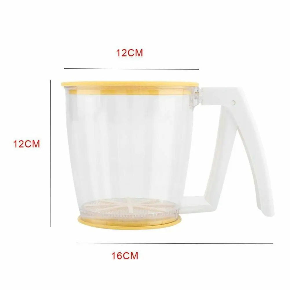 Plastic Squeeze Cup-shaped Flour Sieve Cup Sieve For Manual Cup Type Flour Sieve Baking Tool Filter Strainer Hand Pressure Separ
Plastic Squeeze Cup-shaped Flour Sieve Cup Sieve For Manual Cup Type Flour Sieve Baking Tool Filter Strainer Hand Pressure Separ