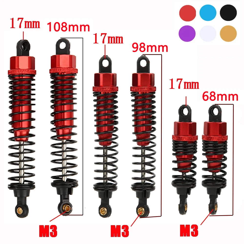 NEW 4pcs 68mm/98mm /108mm Aluminum Shocks Absorbers Damper for HSP HPI 1/10 Scale RC Car On-Road Monster Truck Off Road Buggy
NEW 4pcs 68mm/98mm /108mm Aluminum Shocks Absorbers Damper for HSP HPI 1/10 Scale RC Car On-Road Monster Truck Off Road Buggy