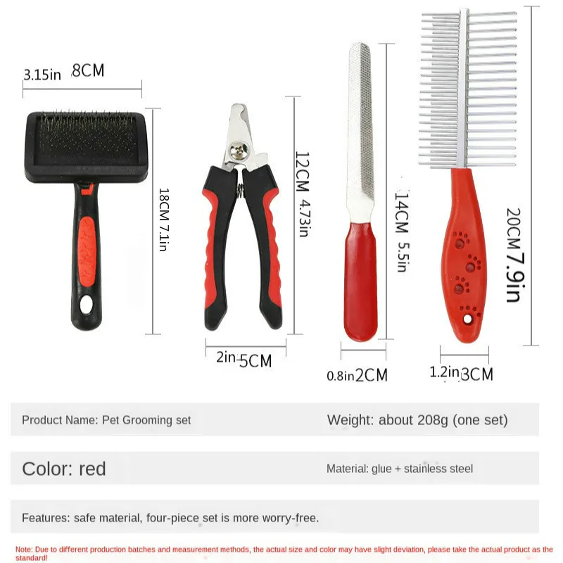 Pets New Stainless Steel Nail Pliers File Cleaning and Beauty Tools 4-piece Pets Beauty Hair Comb Doggie Comb Pet Supplies
Pets New Stainless Steel Nail Pliers File Cleaning and Beauty Tools 4-piece Pets Beauty Hair Comb Doggie Comb Pet Supplies