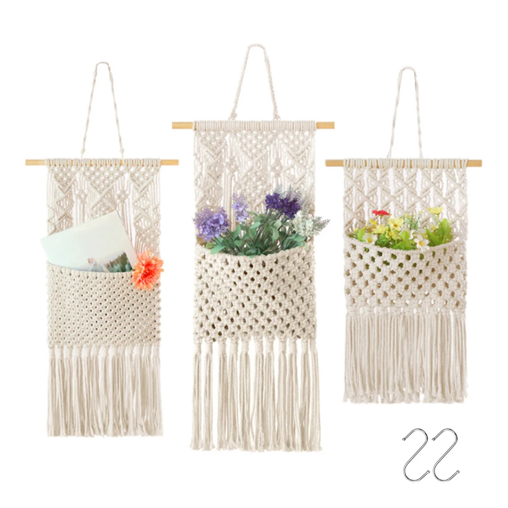 Hanging Woven Tapestry Bag Magazine Storage Organiser Cotton Bohemian Art Crafts Macrame For Home Bedroom Wall Decoration 
Hanging Woven Tapestry Bag Magazine Storage Organiser Cotton Bohemian Art Crafts Macrame For Home Bedroom Wall Decoration