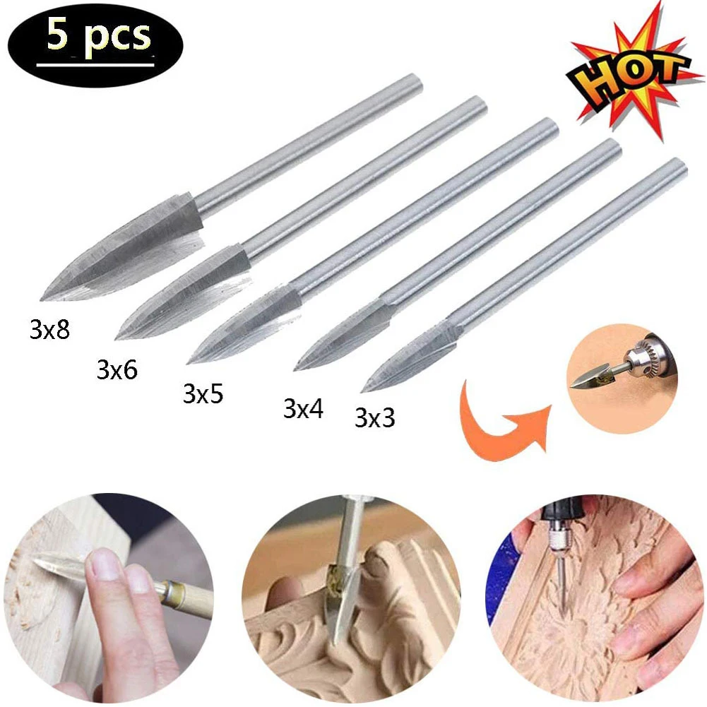 5Pc Wood Carving Drill Bit Set High Speed Steel Root Cutter Carving Chisel Carving Tools for DIY Woodworking Carving 3/4/5/6/8mm
5Pc Wood Carving Drill Bit Set High Speed Steel Root Cutter Carving Chisel Carving Tools for DIY Woodworking Carving 3/4/5/6/8mm