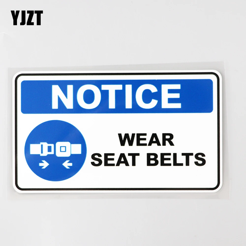 

YJZT 15,9 см × 9,1 см обратите внимание, пристегиваться Ремни наклейка автомобильная наклейка из ПВХ 12C-0557