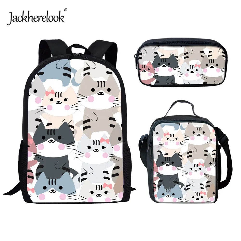 Jackherelook Cartoon Cat Design Kids Schoolbag Youth Girls School Bags 3pcs/Set Student Campus Backpack Large Capacity Bookbag
Jackherelook Cartoon Cat Design Kids Schoolbag Youth Girls School Bags 3pcs/Set Student Campus Backpack Large Capacity Bookbag