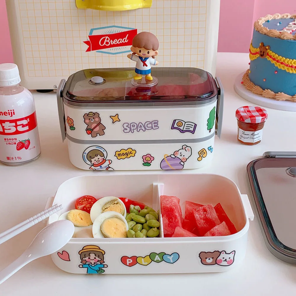 Cartoon DIY Japanese Style Snack Box Food Warmer Leak-Proof Breakfast Lunch Box Container with Cover Compartments Storage Box
Cartoon DIY Japanese Style Snack Box Food Warmer Leak-Proof Breakfast Lunch Box Container with Cover Compartments Storage Box
