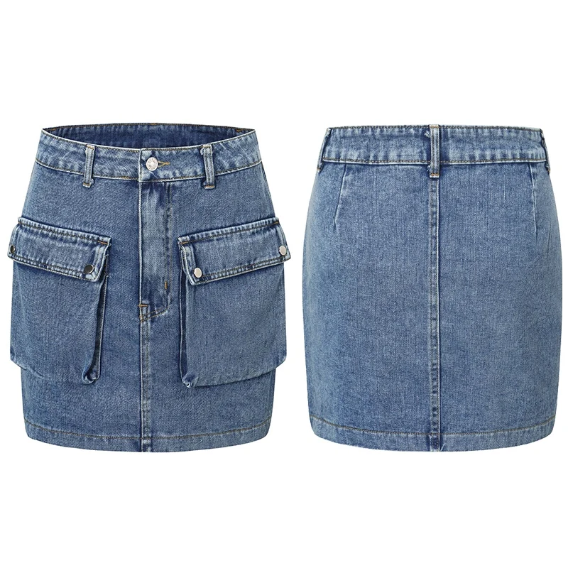 Denim Skirt High Waist A-Line Mini Skirts Women Summer Pockets Blue Jean Skirt
Denim Skirt High Waist A-Line Mini Skirts Women Summer Pockets Blue Jean Skirt