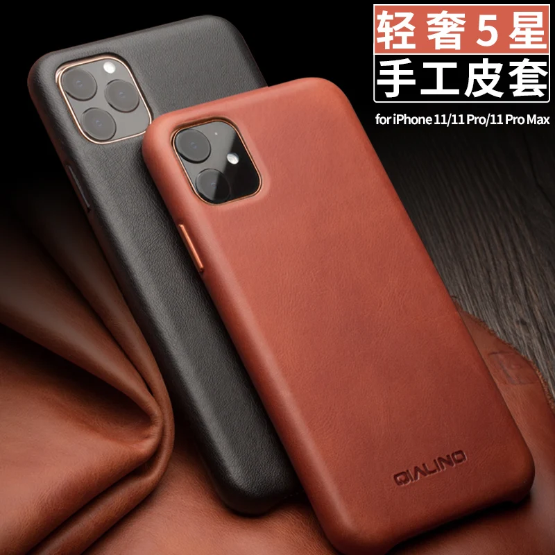 Задняя крышка из натуральной воловьей кожи для iPhone 11 Pro Max Light деловой мужской