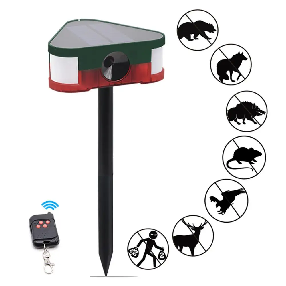 360° All-round Remote Control Solar Ultrasonic Animal Repellent DC Solar Rechargeable Pest Fox Bird Mice Sensor Repeller
360° All-round Remote Control Solar Ultrasonic Animal Repellent DC Solar Rechargeable Pest Fox Bird Mice Sensor Repeller