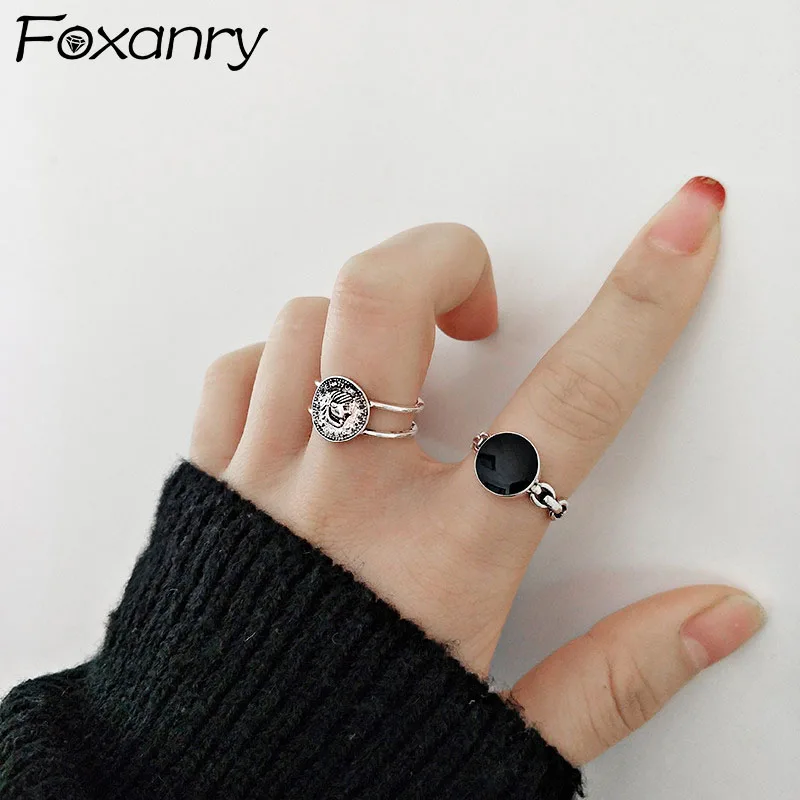 Foxanry New Fashion 925 Stamp Birthday Rings for Women Thai Silver Jewelry Creative Vintage Coin Portrait Finger Ring
Foxanry New Fashion 925 Stamp Birthday Rings for Women Thai Silver Jewelry Creative Vintage Coin Portrait Finger Ring