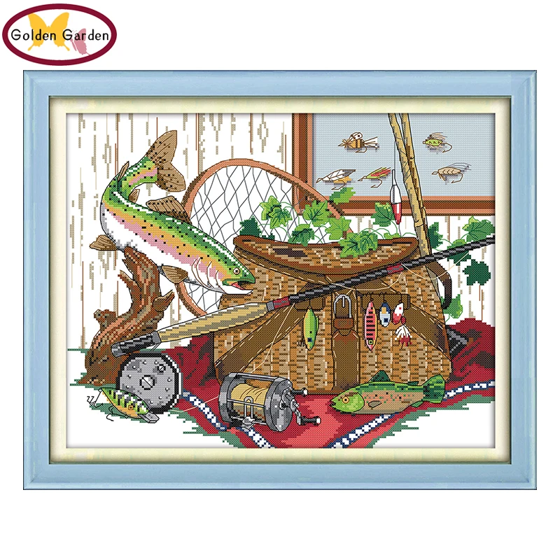 GG Fishing Gear Cross Stitch Kits Embroidery Needlework Printing 14CT11CT Count Fabric Joy Sunday Cross stitch for Home Decor
GG Fishing Gear Cross Stitch Kits Embroidery Needlework Printing 14CT11CT Count Fabric Joy Sunday Cross stitch for Home Decor