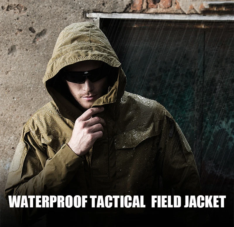 Мужская тактическая ветровка M65 водонепроницаемая куртка с капюшоном в стиле