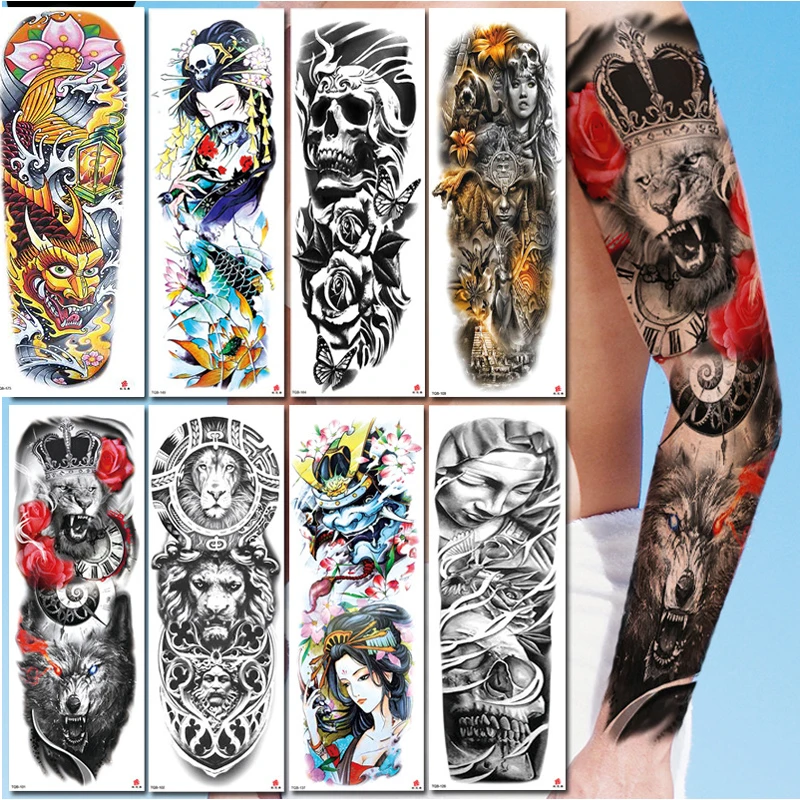 For men women Waterproof Temporary Tattoo Sticker Totem Geometric Full Arm Large Size Sleeve Tatoo Fake tatto flash tattoos
For men women Waterproof Temporary Tattoo Sticker Totem Geometric Full Arm Large Size Sleeve Tatoo Fake tatto flash tattoos