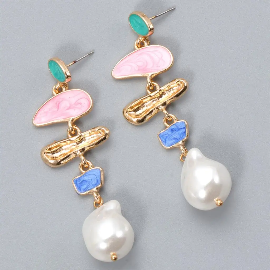 New Arrivals Irregular Pink Pearl Dangle Earrings Simple Korean Elegant Pearl Drop Earring Jewelry Accessories for Women Gift
New Arrivals Irregular Pink Pearl Dangle Earrings Simple Korean Elegant Pearl Drop Earring Jewelry Accessories for Women Gift