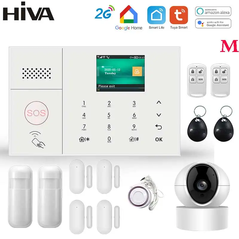 HIVA Security Alarm System for Home GSM Wifi Tuya Smart Life App Control Burglar Alarm Kit with Door Sensor work with Alexa
HIVA Security Alarm System for Home GSM Wifi Tuya Smart Life App Control Burglar Alarm Kit with Door Sensor work with Alexa