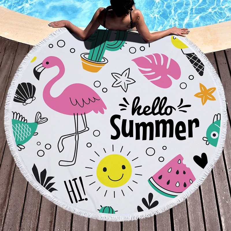 Summer Round Beach Towel Flamingo Tropical Plant with Drawstring Backpack Bag Bath Shower Towels Bikini Cover Up Toalla Playa
Summer Round Beach Towel Flamingo Tropical Plant with Drawstring Backpack Bag Bath Shower Towels Bikini Cover Up Toalla Playa