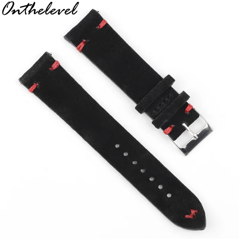 18mm 20mm 22mm Vintage Leather Watch Strap Handmade Retro Watchband With Stitching Red Blue Line
18mm 20mm 22mm Vintage Leather Watch Strap Handmade Retro Watchband With Stitching Red Blue Line