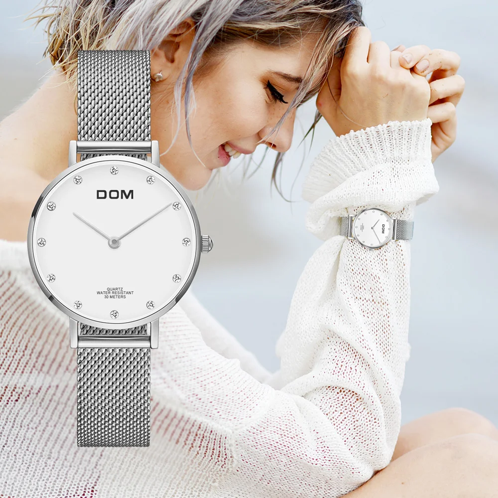 Watch Women DOM Top Brand Luxury Quartz Wrist Watch Casual Steel Mesh Belt Ultra Thin Women Waterproof Watch Clock G-36D-7M
Watch Women DOM Top Brand Luxury Quartz Wrist Watch Casual Steel Mesh Belt Ultra Thin Women Waterproof Watch Clock G-36D-7M