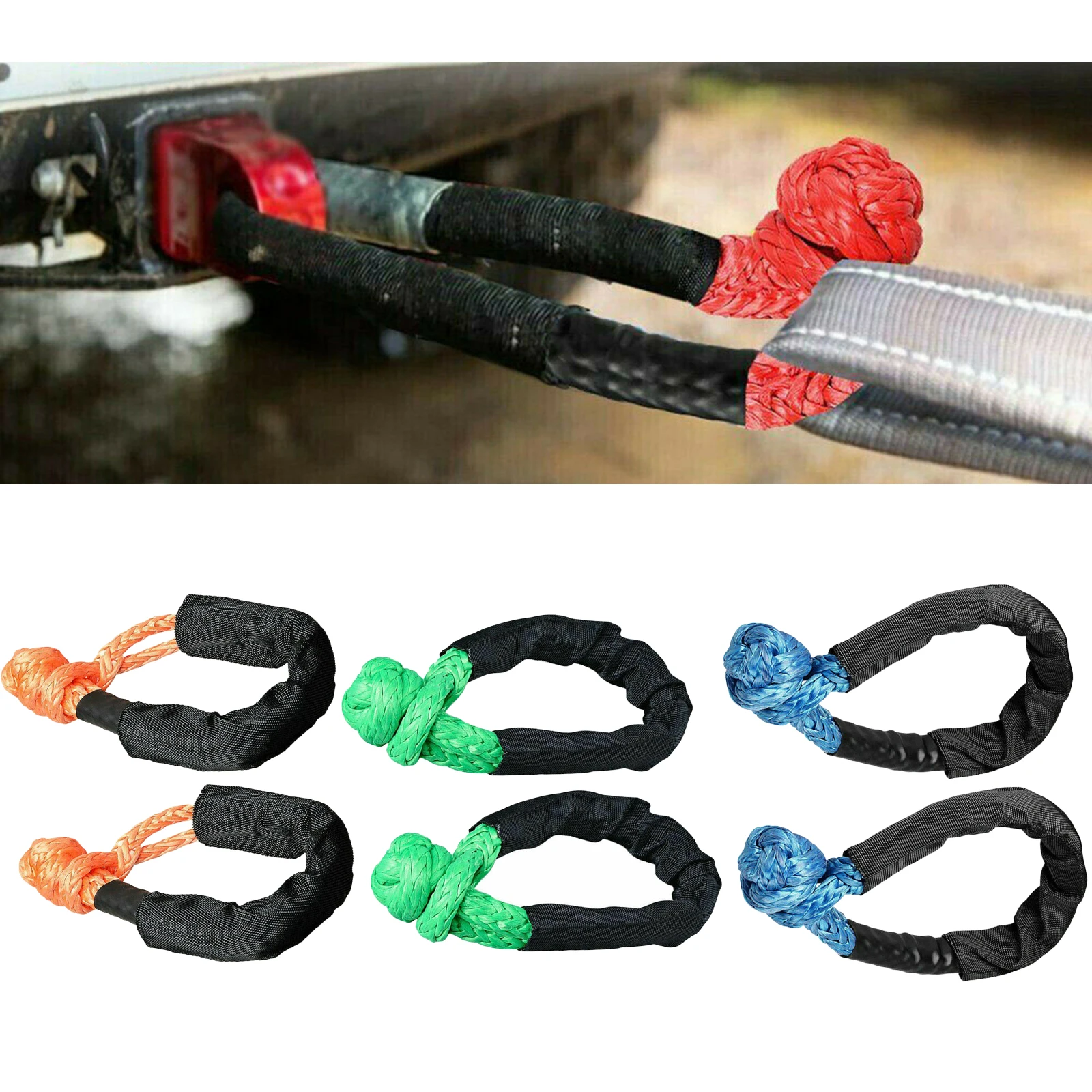 Soft Shackle 38000lbs Breaking Strength Recovery Rope for Sailing 4X4 Truck Jeep Off Road Climbing Boating
Soft Shackle 38000lbs Breaking Strength Recovery Rope for Sailing 4X4 Truck Jeep Off Road Climbing Boating