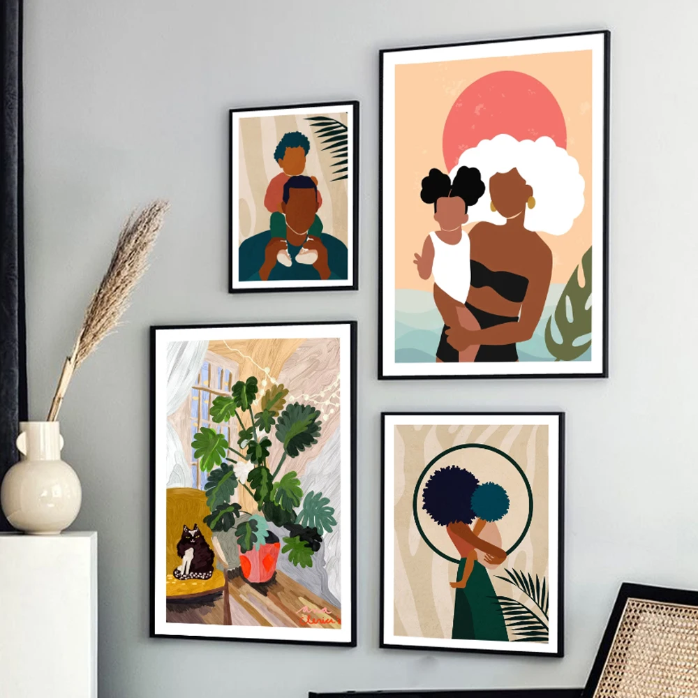 Boho Abstract Family Posters and Prints Africa Father And Mother With Kids Picture Canvas Painting Wall Art Bedroom Home Decor 
Boho Abstract Family Posters and Prints Africa Father And Mother With Kids Picture Canvas Painting Wall Art Bedroom Home Decor