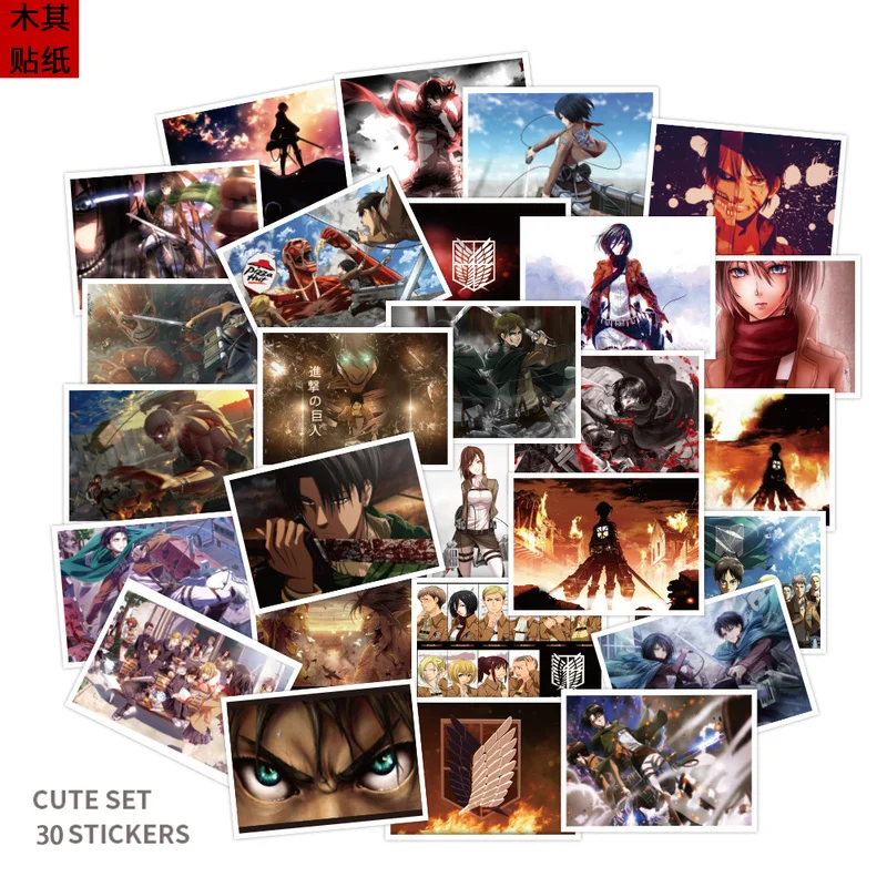 Attack on Titan Stickers 30 pieces no repeat luggage stickers waterproof notebook skateboard guitar personality stickers
Attack on Titan Stickers 30 pieces no repeat luggage stickers waterproof notebook skateboard guitar personality stickers