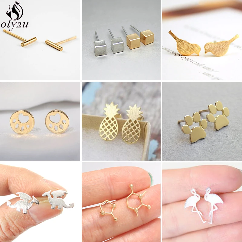Fashion Bohemian Vintage Earings Jewelry Cute Paw Bar Pineapple Birds Dinosaur Metal Stud Earrings Best Gift for Women Girls
Fashion Bohemian Vintage Earings Jewelry Cute Paw Bar Pineapple Birds Dinosaur Metal Stud Earrings Best Gift for Women Girls