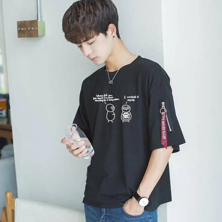 Short-sleeved men's t-shirt trend Korean loose top ins Harajuku port style casual printing bottoming shirt student five-point sl
Short-sleeved men's t-shirt trend Korean loose top ins Harajuku port style casual printing bottoming shirt student five-point sl
