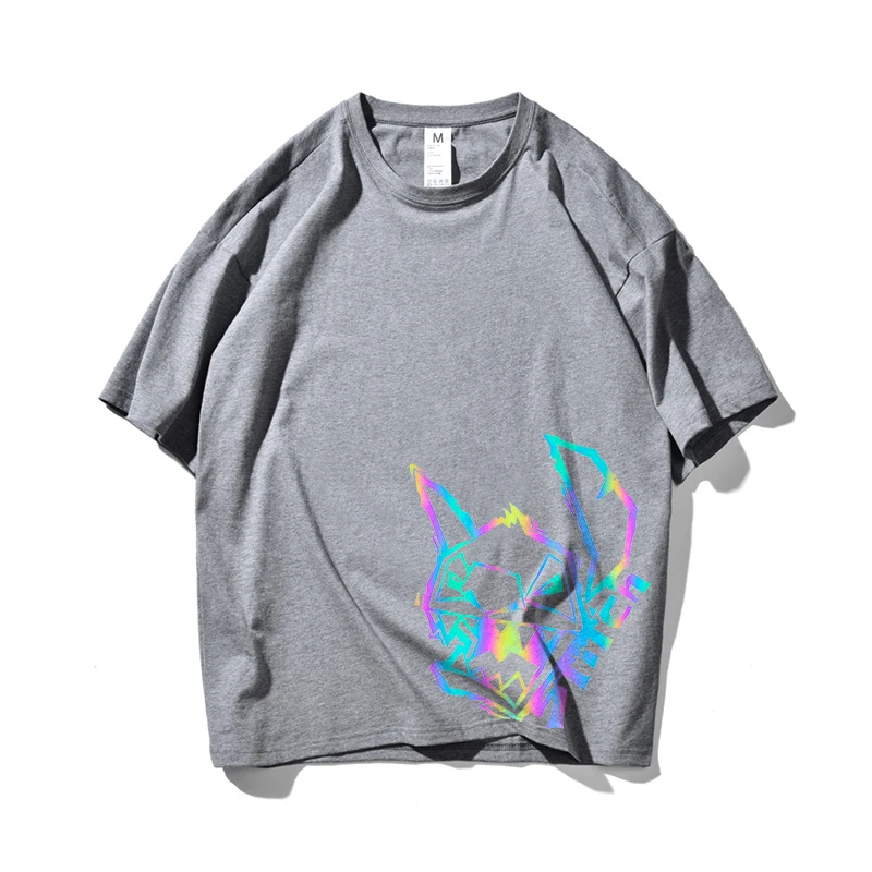 Summer Laser Printing T- Shirt Loose Colorful Short Stillon Design Reflective TShirts Men Big Size Mens T Shirts
Summer Laser Printing T- Shirt Loose Colorful Short Stillon Design Reflective TShirts Men Big Size Mens T Shirts