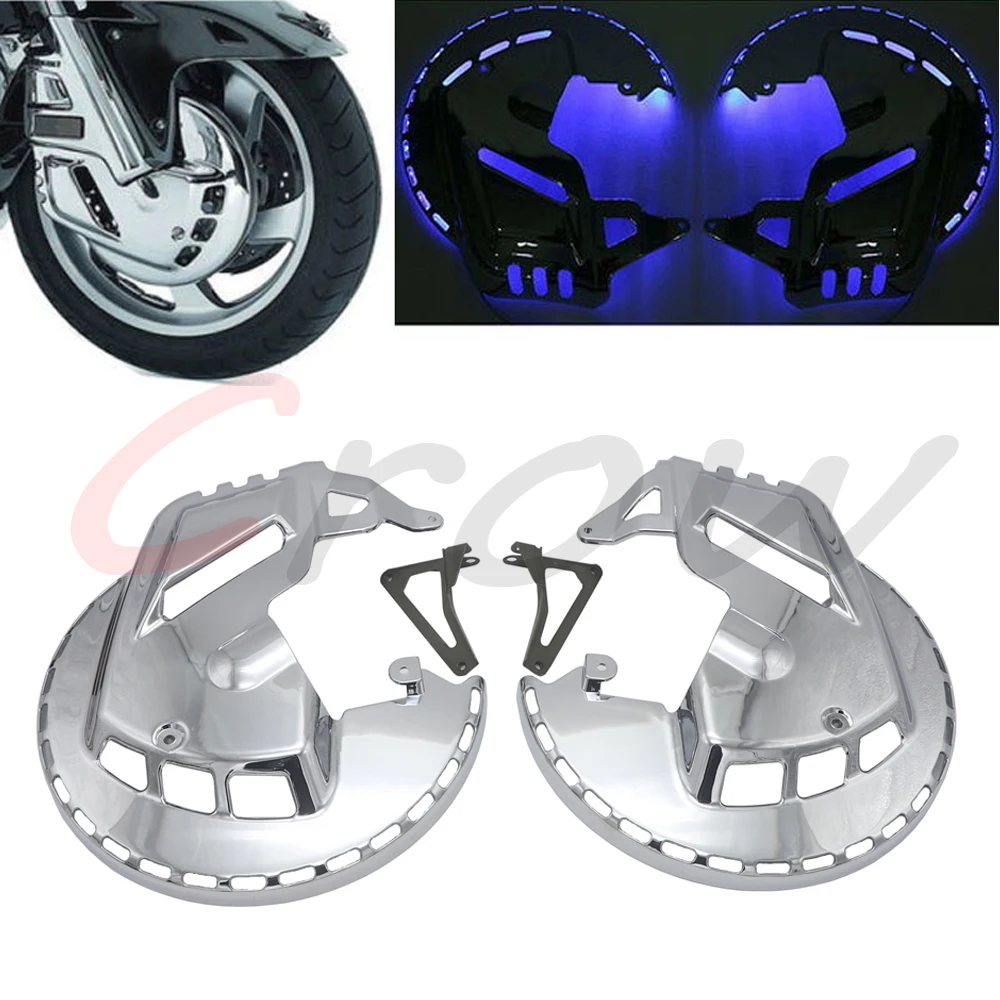 Motorcycle Accessories Chrome Brake Disc Rotors Covers With Red blue White LED Light For Honda GOLDWING GL1800 2001-2015 F6B 013
Motorcycle Accessories Chrome Brake Disc Rotors Covers With Red blue White LED Light For Honda GOLDWING GL1800 2001-2015 F6B 013