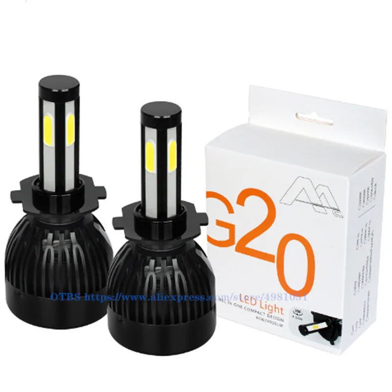 1 Pair Mini CANBUS H7 LED H4 D2S D1S D3S D4S H13 Car Headlight 4 Side Lighting Lamp 6000K 8000LM 12V Auto Fog | Автомобили и