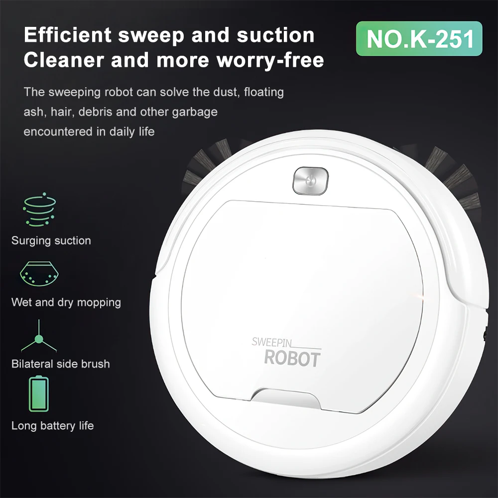 Smart Robot Vacuum Cleaner Multifunctional 3 In 1 Auto Rechargeable Floor Sweeping Robot Dry Wet Vacuum Cleaner Machine
Smart Robot Vacuum Cleaner Multifunctional 3 In 1 Auto Rechargeable Floor Sweeping Robot Dry Wet Vacuum Cleaner Machine