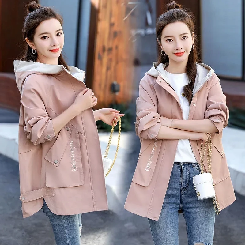 Spring Autumn Long Trench Coat Women Casual Wild Hooded Windbreakers Female Plus size Loose Overcoat Lining Big Pocket New
Spring Autumn Long Trench Coat Women Casual Wild Hooded Windbreakers Female Plus size Loose Overcoat Lining Big Pocket New
