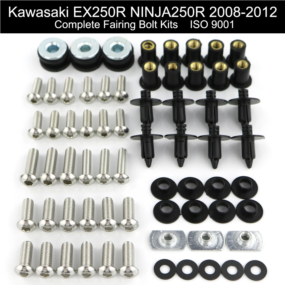 Fit For Kawasaki EX250R 2008 2009 2010 2011 2012 Complete Full Fairing Bolts Kit Fairing Clips Nuts Body Screws Stainless Steel
Fit For Kawasaki EX250R 2008 2009 2010 2011 2012 Complete Full Fairing Bolts Kit Fairing Clips Nuts Body Screws Stainless Steel