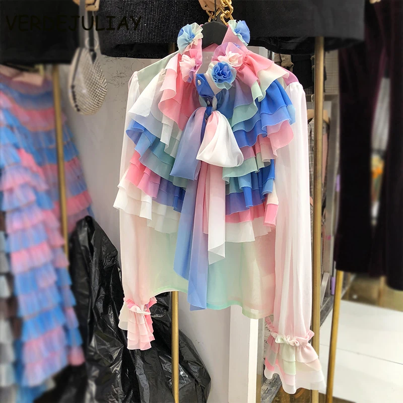 VERDEJULIAY Runway Fashion Women Blouse 3D Flower Bow Ruffles Flower Print Pink Black White Elegant Party Holiday Blouse
VERDEJULIAY Runway Fashion Women Blouse 3D Flower Bow Ruffles Flower Print Pink Black White Elegant Party Holiday Blouse