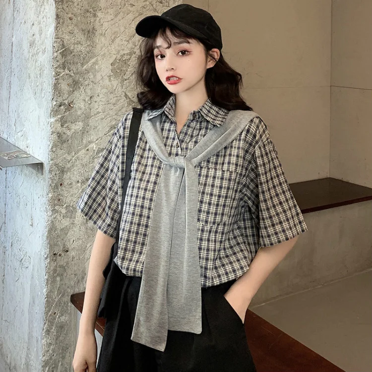 Design Sense Niche Retro Plaid Shirt Women's 2021 New Western Style Shawl Short Sleeve Shirt Coat Ins Fashion
Design Sense Niche Retro Plaid Shirt Women's 2021 New Western Style Shawl Short Sleeve Shirt Coat Ins Fashion