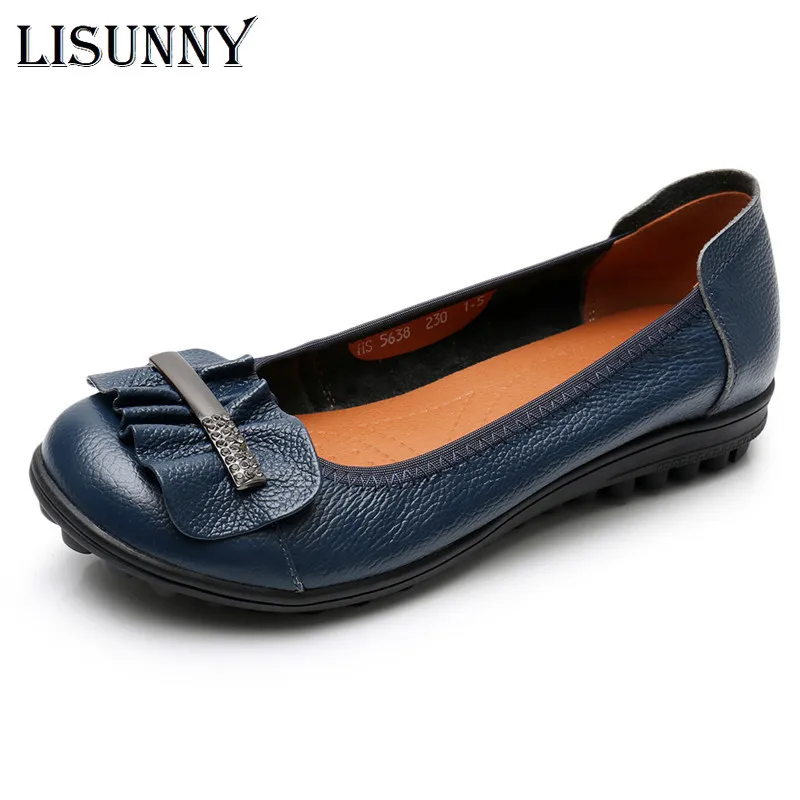LISUNNY Fashion shoes Women Flats Round Toe Genuine Leather Women's shoes Metal Decoration Flat Casual Shoes Woman Large Size
LISUNNY Fashion shoes Women Flats Round Toe Genuine Leather Women's shoes Metal Decoration Flat Casual Shoes Woman Large Size