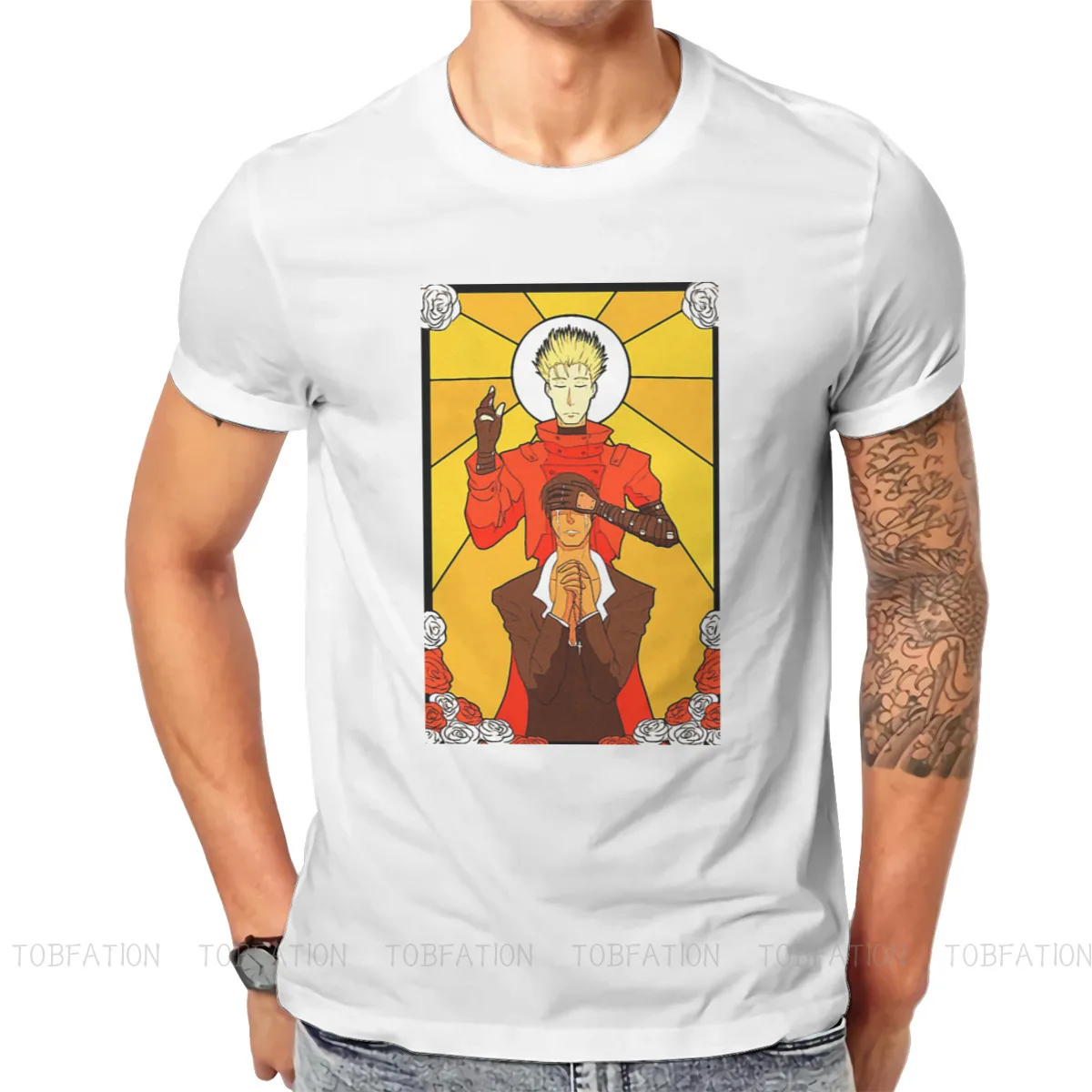 Song For All Of Mankind O Neck TShirt Trigun Vash the Stampede Meryl Stryfe Thompson Anime Pure Cotton T Shirt Men Clothes
Song For All Of Mankind O Neck TShirt Trigun Vash the Stampede Meryl Stryfe Thompson Anime Pure Cotton T Shirt Men Clothes