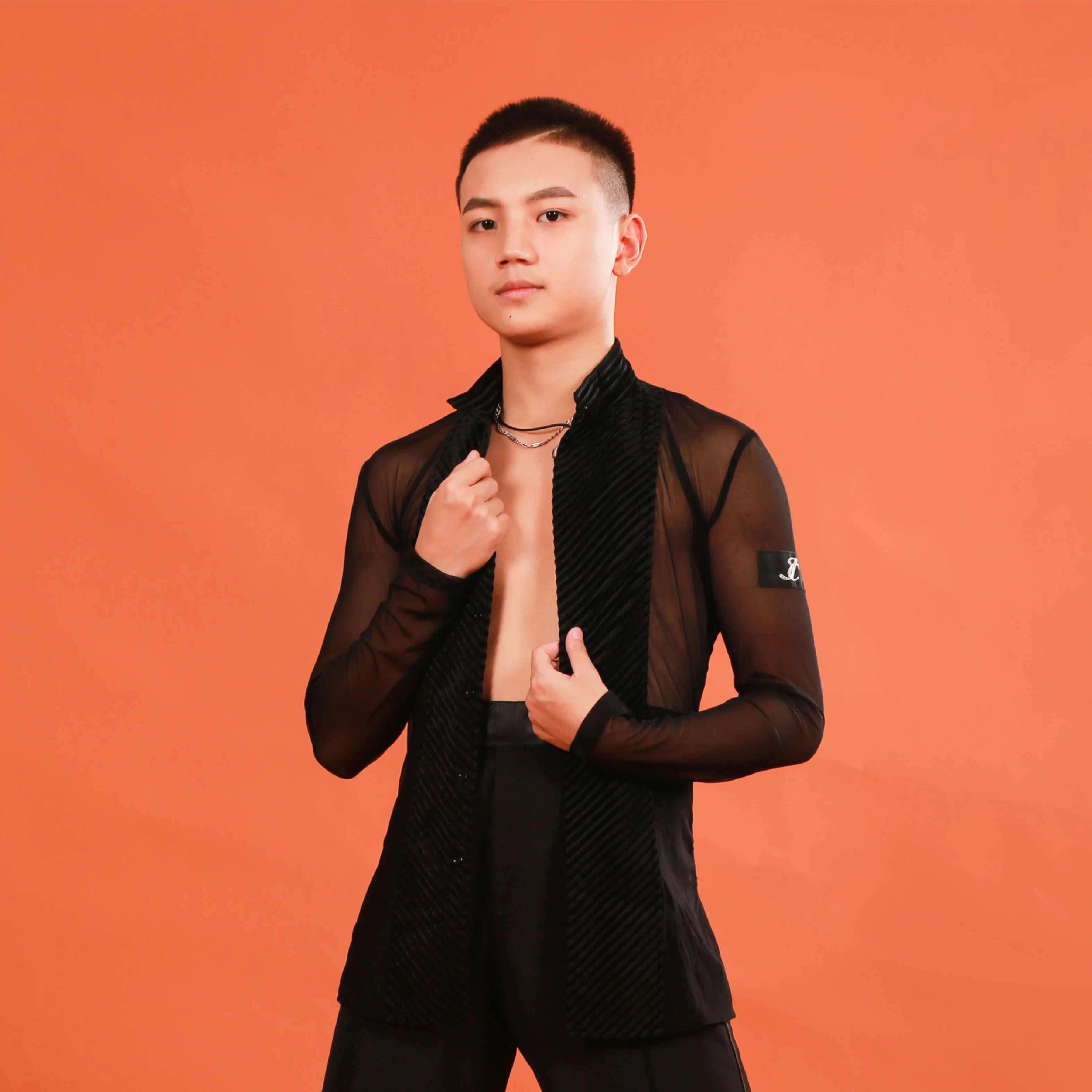 Sexy Latin Dance Clothes For Men Black Long Sleeve Mesh Shirts Practice Clothes Chacha Samba Tango Latin Performance Wear SL2637
Sexy Latin Dance Clothes For Men Black Long Sleeve Mesh Shirts Practice Clothes Chacha Samba Tango Latin Performance Wear SL2637
